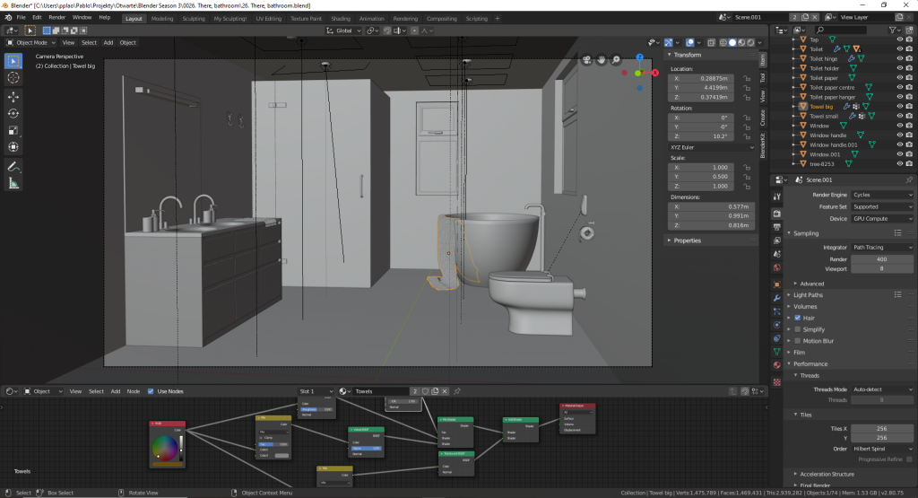 There, bathroom - workbench.