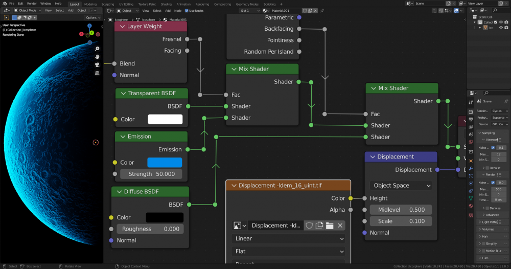 Sci-fi Moon - node setup part 2.