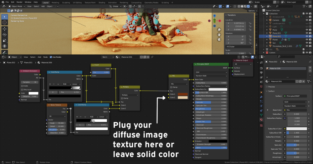 Add Procedural Dirt to everything - node setup.