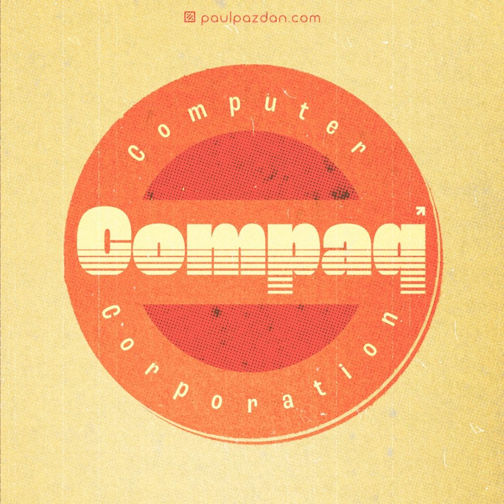 Compaq - retro branding - round.